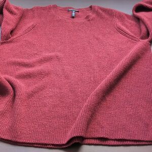 Eileen Fisher 💯 Wool Burgundy Rib Knit Relaxed Fit Sweater M